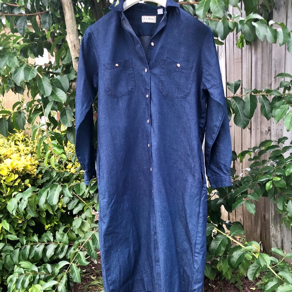 L.L. Bean Dress Blue Jean Denim Sz.12 petite